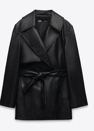 Новый тренч короткий из эко кожи zara