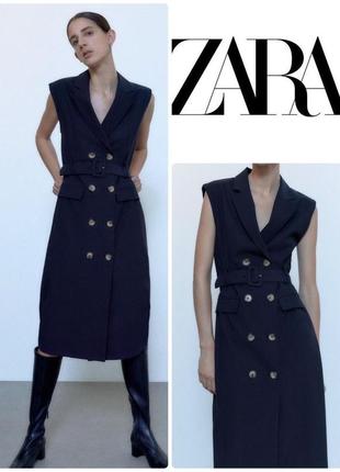 Платье-тренч zara в тонную полоску, размер xl