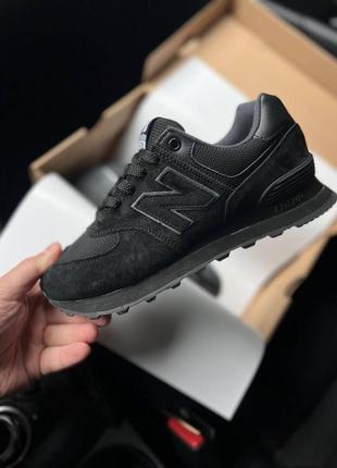 Кросівки жіночі new balance 574 all black4 фото