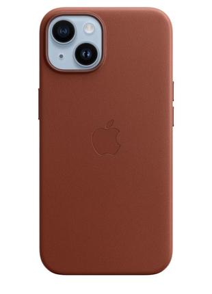 Чехол apple iphone 14 leather case with magsafe - umber3 фото