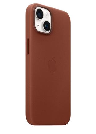 Чохол apple iphone 14 leather case with magsafe - umber6 фото