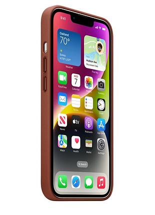 Чохол apple iphone 14 leather case with magsafe - umber 7