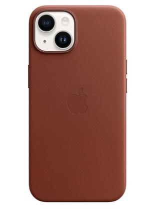 Чохол apple iphone 14 leather case with magsafe - umber