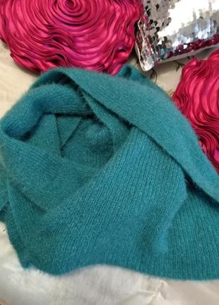 Zara, шикарный шарф, палантин. бирюза2 фото