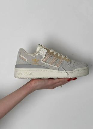 Кросівки adidas forum 84 low grey beige off-white2 фото