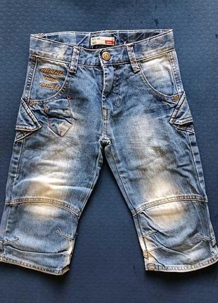 Бриджи длинные шорты джинсовые  на рост 116 5-6  лет