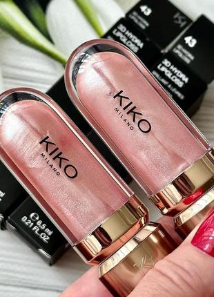 Голографічний блиск 43 3d hydra lipgloss kiko milano нова колекція