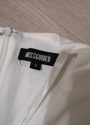 Нарядное белое платье missguided, портупея, глубокое декольте, нарядное белое платье zara6 фото