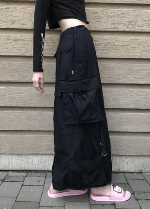 Юбка мультипокет, opium, y2k, юбка с карманами, макси юбка карго, vintage4 фото