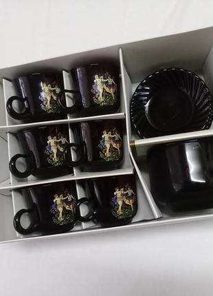 Набір кавовий скляний на 6 персон "ilona" м.одеса