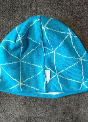 Двухслойная шапка голубая skifi 50% wool пог 26-34см2 фото