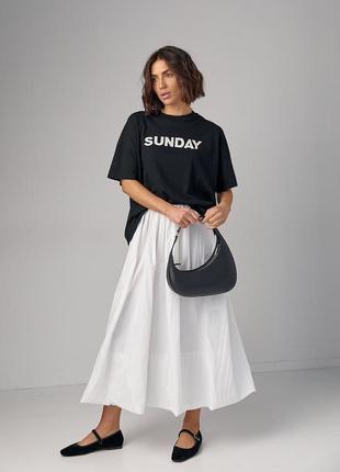 Женская футболка oversize с надписью sunday3 фото