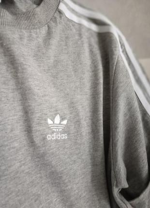 Платье футболка оверсайз серая adidas originals5 фото