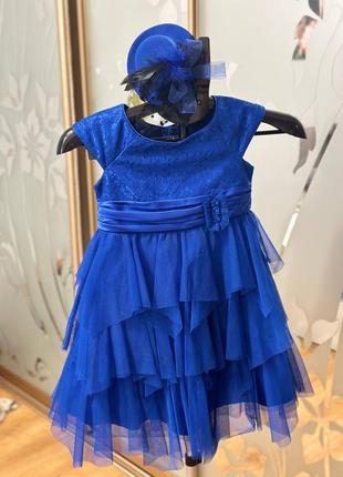 Синее платье выпускное2 фото