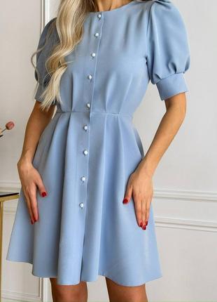 Ніжна сукня міні з гудзиками намистинками, плаття міні на літо4 фото