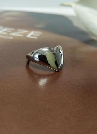 Посеребренное кольцо сердце минимализм кольца кольцо сердечко перстя покрытия серебро 9255 фото