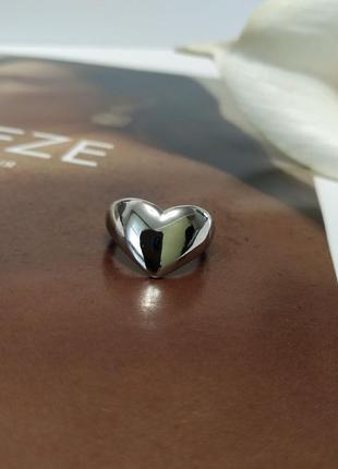 Посеребренное кольцо сердце минимализм кольца кольцо сердечко перстя покрытия серебро 9253 фото
