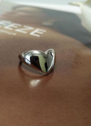 Посріблене кільце серце мінімалізм каблучка кольцо сердечко перстень покриття срібло 925