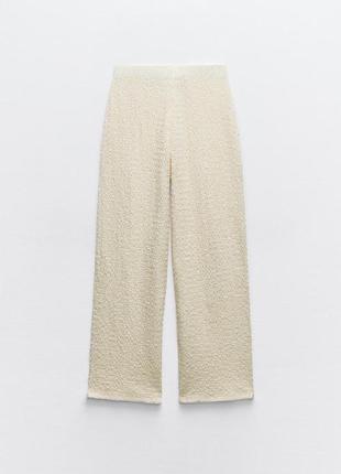 Широкие текстурированные брюки5 фото