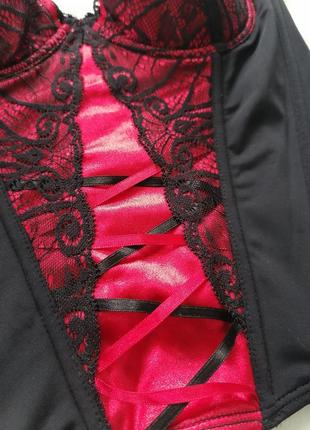 Женский красно-черный корсет, корсаж nkd6 фото