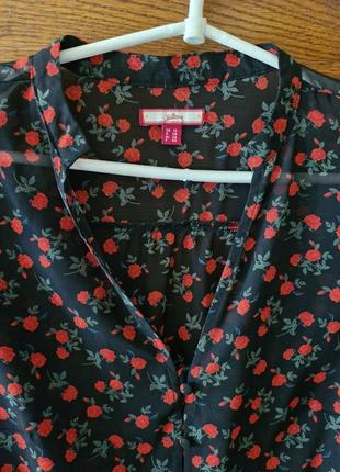 Продам прозрачную блузу в цветочный принт3 фото