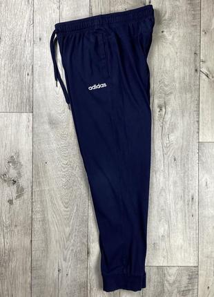 Adidas штаны m размер спортивные на манжете синие оригинал7 фото