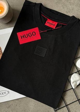 Футболка чоловіча hugo boss чорна повсякденна брендова футболка чоловіча