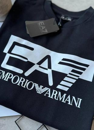 Мужской свитшот черный armani ea7 кофта мужская брендовая армани4 фото