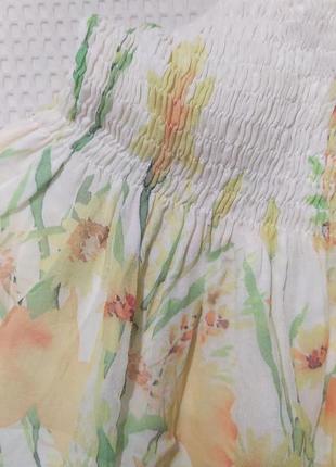 Ро2. шелковая пышная короткая летняя юбка шифон с цветами шёлк шелк шёлковая3 фото
