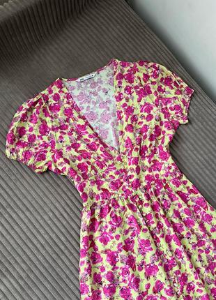 Квіткове плаття сукня міді zara в квітковий принт8 фото