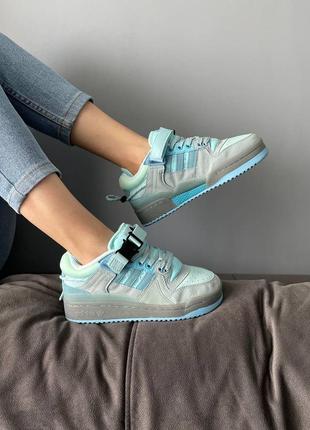 Чоловічі кросівки адідас форум adidas forum x bad bunny blue (36рр - 45рр) кроссовки адидас мужские, жіночі кросівки