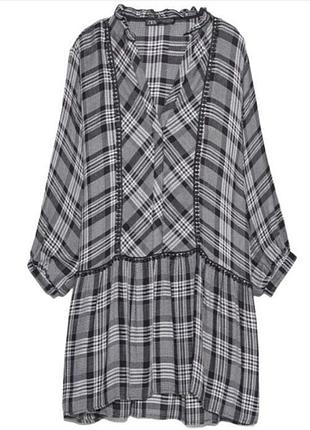 Платье туника zara 9878-201-064-adlj m белое с черным (3000002717415)