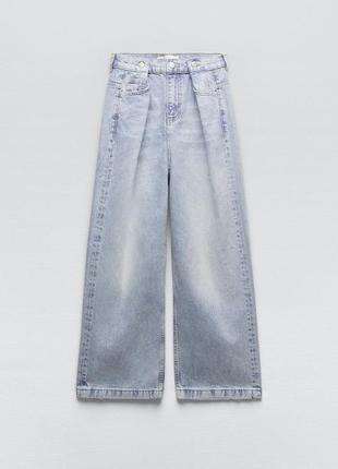 Светло голубые джинсы широкие джинсы на невысокий рост loose jeans zara джинсы wide leg zara свободные джинсы 34 xs5 фото