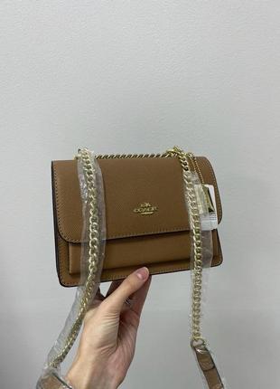 Сумочка coach mini klare crossbody in signature canvas total beige6 фото