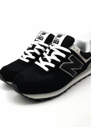 New balance 574 black&white3 фото