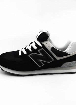 New balance 574 black&white4 фото