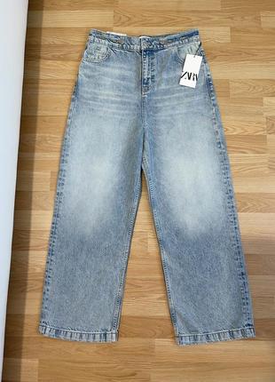 Светло голубые джинсы широкие джинсы на невысокий рост loose jeans zara джинсы wide leg zara свободные джинсы 34 xs7 фото