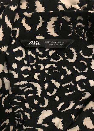 Zara рубашка блузка с поясом леопардовый принт10 фото