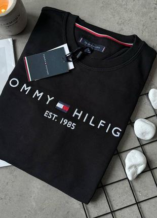 Мужской свитшот черный tommy hilfiger lux весенняя кофта мужская томми хилфигер