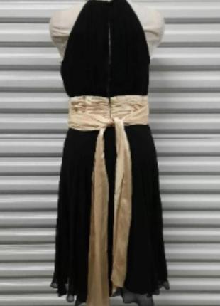 Винтажное платье, шелковое платье в стиле ретро, черное с деталями цвета слоновой кости, милое платье.3 фото