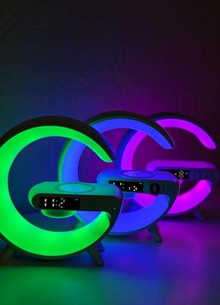 Смарт лампа «smart light sound machine» с беспроводной зарядкой 15w и bluetooth-колонкой g11 white💡🎵🔋