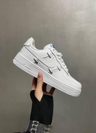 Nike air force 1 metal swoosh white