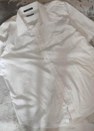 Белая рубашка на корткий рукав cm silver