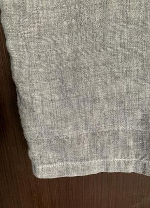Широкие серые брюки из натурального льна с винтажным эффектом (размер 16/44)5 фото