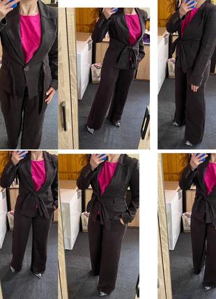Шикарный брючный льняной костюм штаны палаццо,next,p.10-122 фото