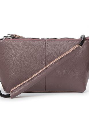 Женская кожаная сумка из натуральной кожи пурпурного цвета