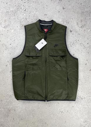 Nike tech fleece utility vest green мужская безрукавка жилетка оригинал