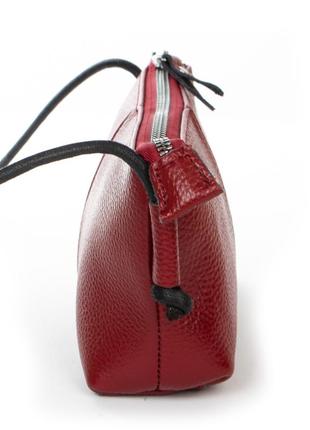 Женская кожаная сумка из натуральной кожи бардового цвета6 фото