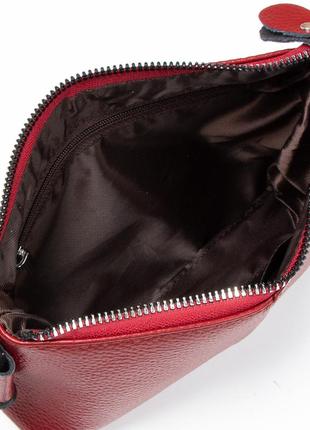 Женская кожаная сумка из натуральной кожи бардового цвета7 фото