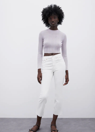 Zara zw the dreed flare белые джинсы 36 размер